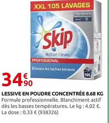 LESSIVE EN POUDRE CONCENTRÉE 8.68 KG