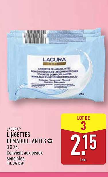LINGETTES DÉMAQUILLANTES 3 X 25