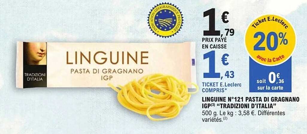 LINGUINE N°121 PASTA DI GRAGNANO IGP “TRADIZIONI D'ITALIA”