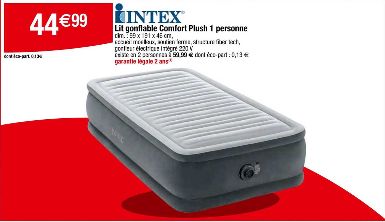 Lit gonflable Comfort Plush 1 personne