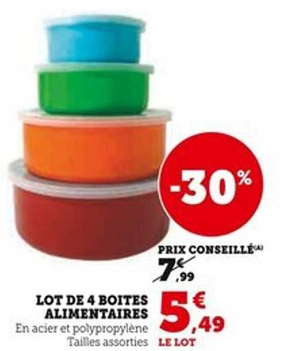 LOT DE 4 BOITES ALIMENTAIRES