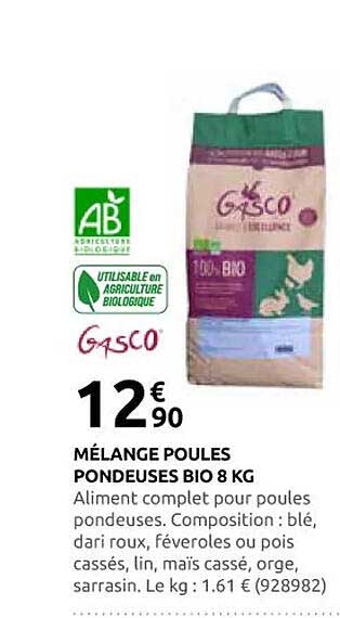 MÉLANGE POULES PONDEUSES BIO 8 KG
