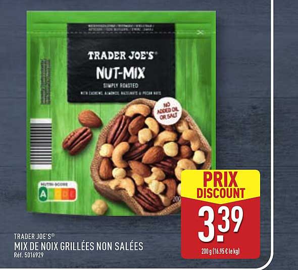 MIX DE NOIX GRILLÉES NON SALÉES