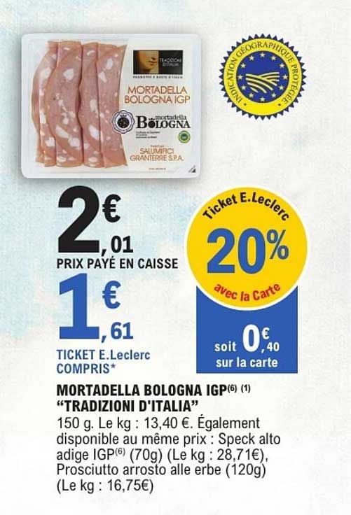 MORTADELLA BOLOGNA IGP "TRADIZIONI D'ITALIA"