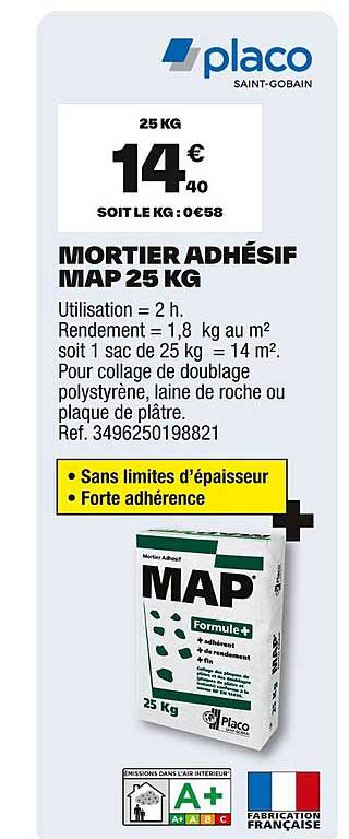 MORTIER ADHÉSIF MAP 25 KG