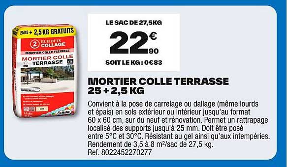 MORTIER COLLE TERRASSE 25 + 2,5 KG