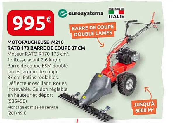 MOTOFaucheuse M210 RATO 170 BARRE DE COUPE 87 CM