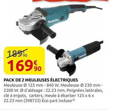 PACK DE 2 MEULEUSES ÉLECTRIQUES