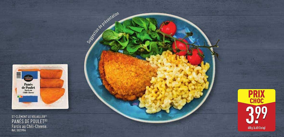 PANÉS DE POULET® Farcis au Chili-Cheese