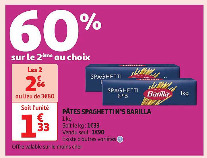 PÂTES SPAGHETTI N°5 BARILLA