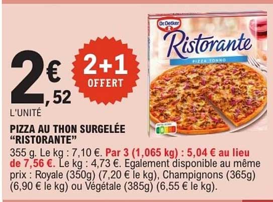 PIZZA AU THON SURGELÉE "RISTORANTE"