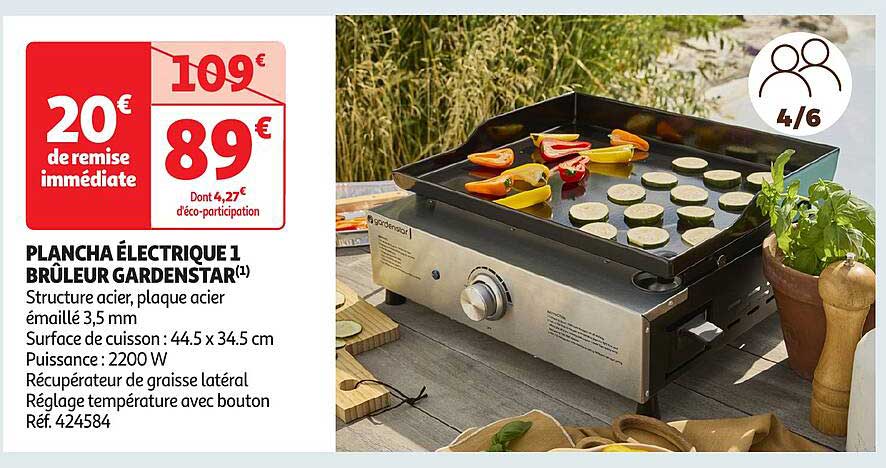 PLANCHA ÉLECTRIQUE 1 BRÛLEUR GARDENSTAR