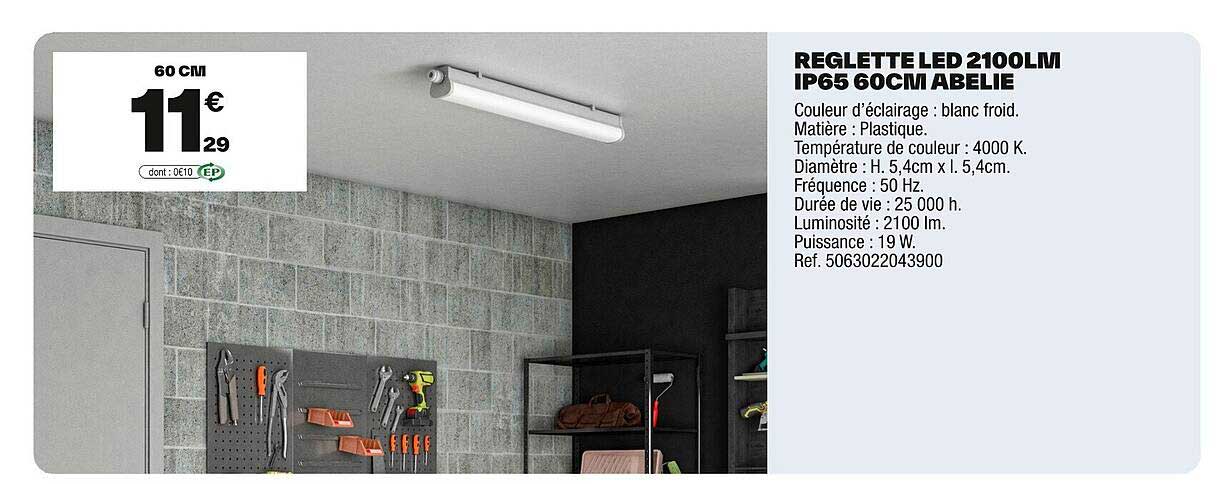 REGLETTE LED 2100LM IP65 60CM ABELIE
