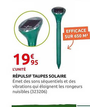 RÉPULSIF TAUPES SOLAIRE