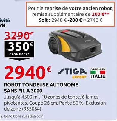 ROBOT TONDEUSE AUTONOME SANS FIL A 3000