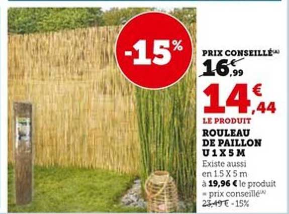 ROULEAU DE PAILLON U 1 X 5 M