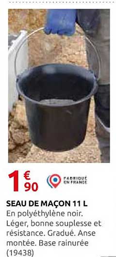 SEAU DE MAÇON 11 L