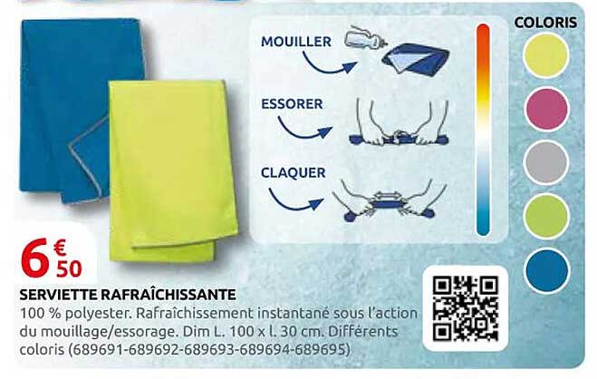 SERVIETTE RAFRAÎCHISSANTE