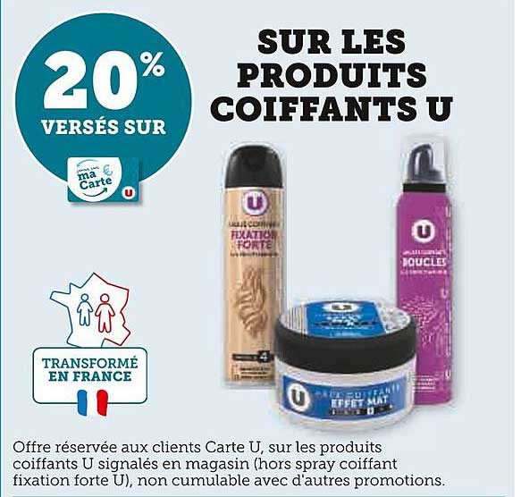 SUR LES PRODUITS COIFFANTS U