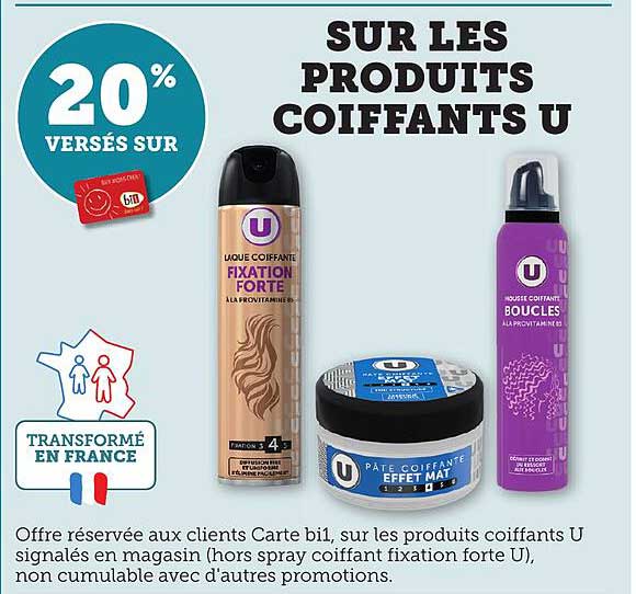 SUR LES PRODUITS COIFFANTS U