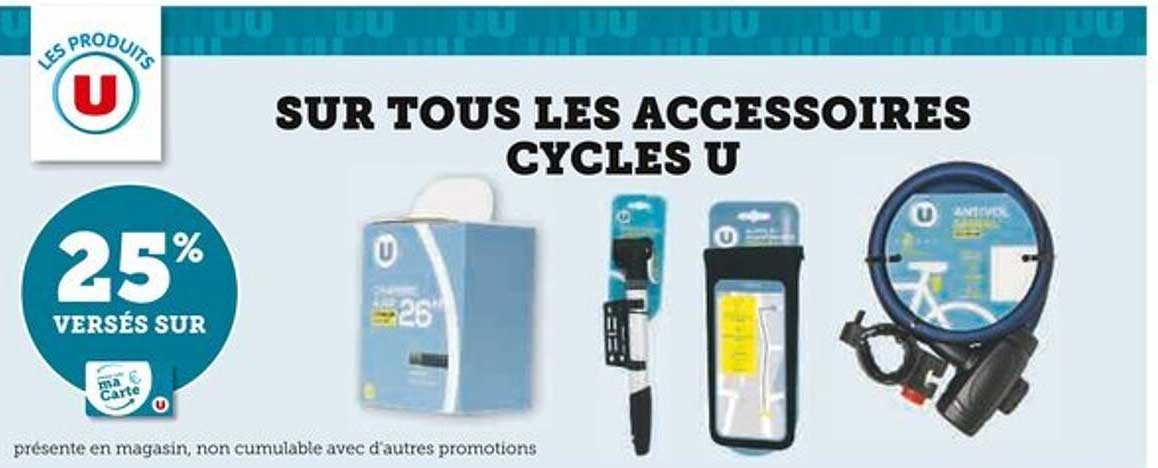 SUR TOUS LES ACCESSOIRES CYCLES U