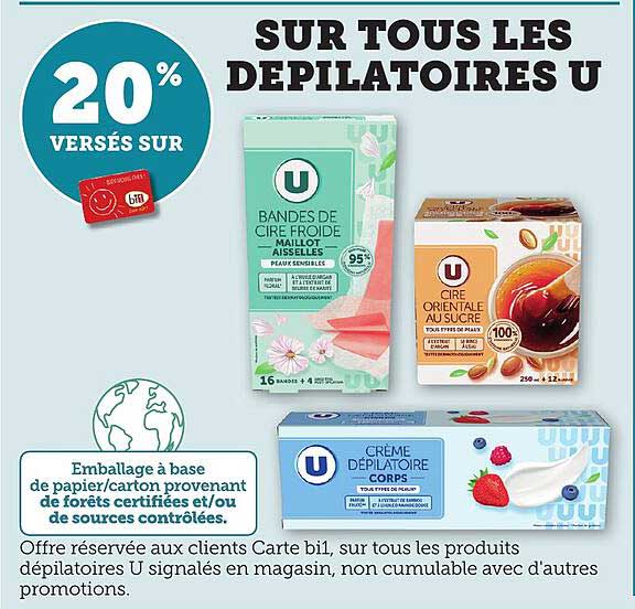 SUR TOUS LES DEPILATOIRES U