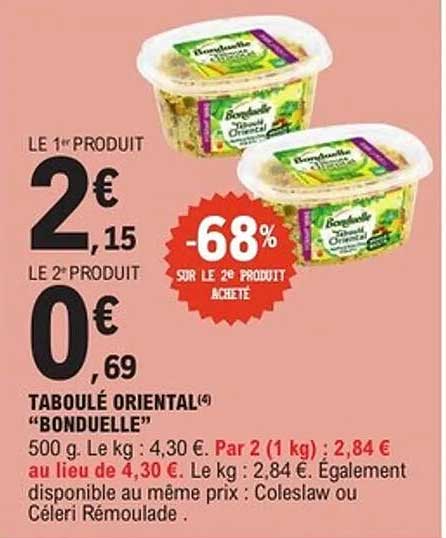 TABOULÉ ORIENTAL "BONDUELLE"