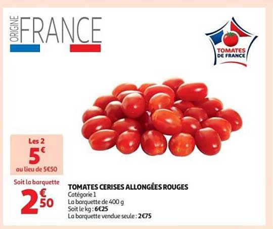 TOMATES CERISES ALLONGÉES ROUGES