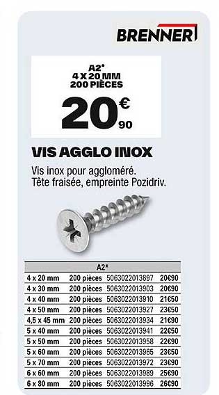 VIS AGGLO INOX