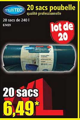 20 sacs poubelle qualité professionnelle
