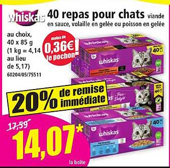 40 repas pour chats