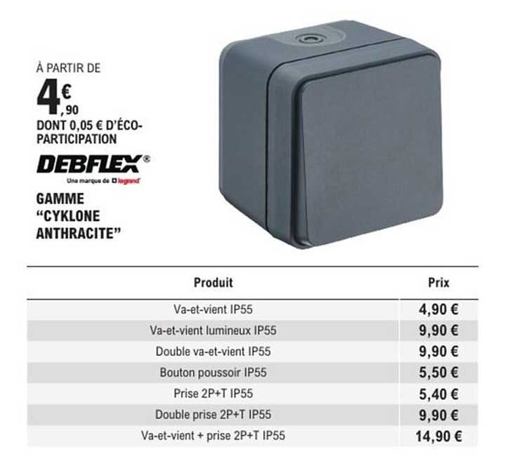 À partir de 4,90 € dont 0,05 € d'éco-participation