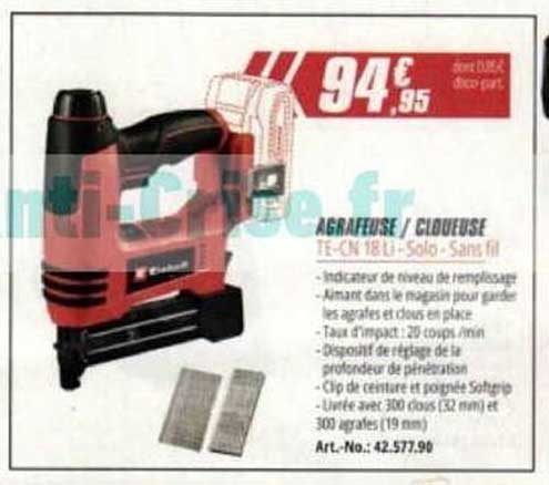 AGRAFEUSE / CLOUEUSE TE-CN 18 Li - Solo - Sans fil