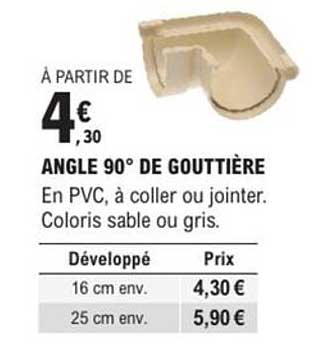 ANGLE 90° DE GOUTTIÈRE