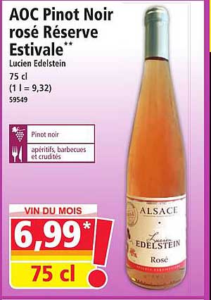 AOC Pinot Noir rosé Réserve Estivale**