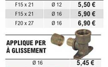 APPLIQUE PER À GLISSEMENT