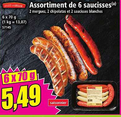 Assortiment de 6 saucisses