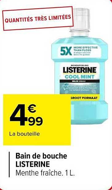Bain de bouche LISTERINE Menthe fraîche. 1 L.