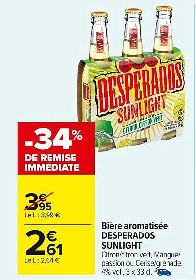 Bière aromatisée DESPERADOS SUNLIGHT