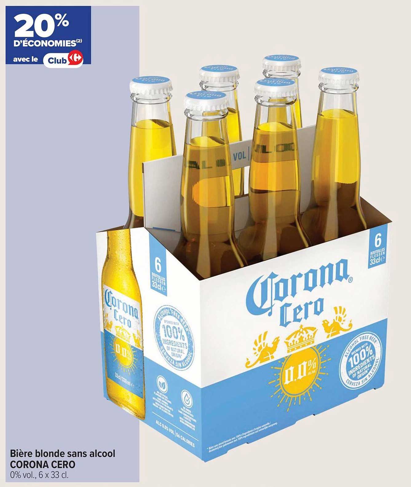 Bière blonde sans alcool CORONA CERO