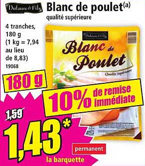 Blanc de poulet(a) qualité supérieure