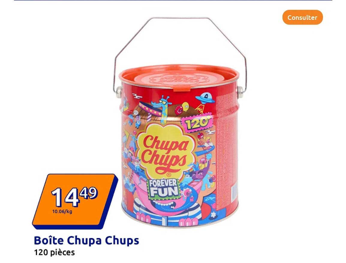 Boîte Chupa Chups 120 pièces