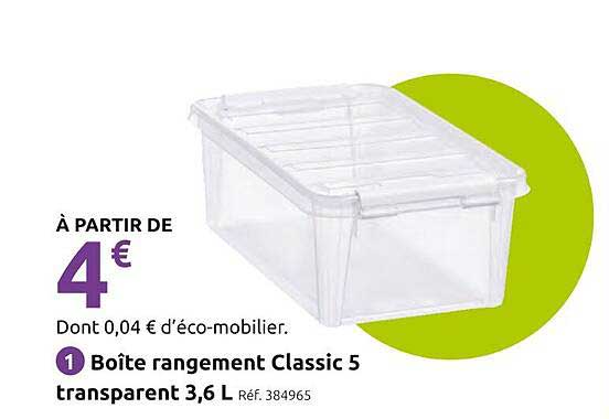 Boîte rangement Classic 5 transparent 3,6 L