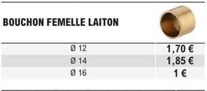 BOUCHON FEMELLE LAITON