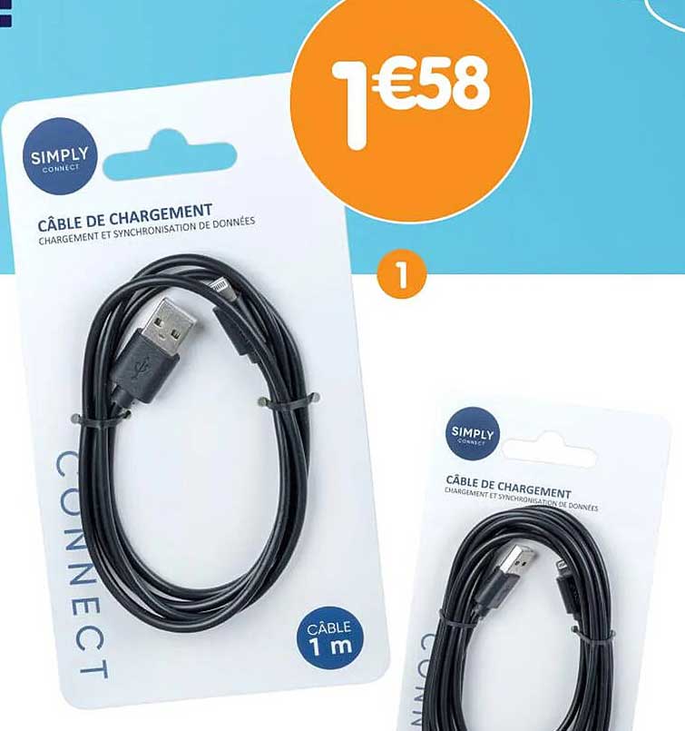Câble de chargement 1 m