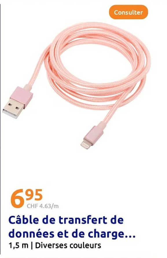 Câble de transfert de données et de charge...