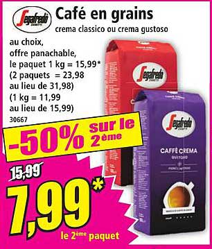 Café en grains crema classico ou crema gustoso