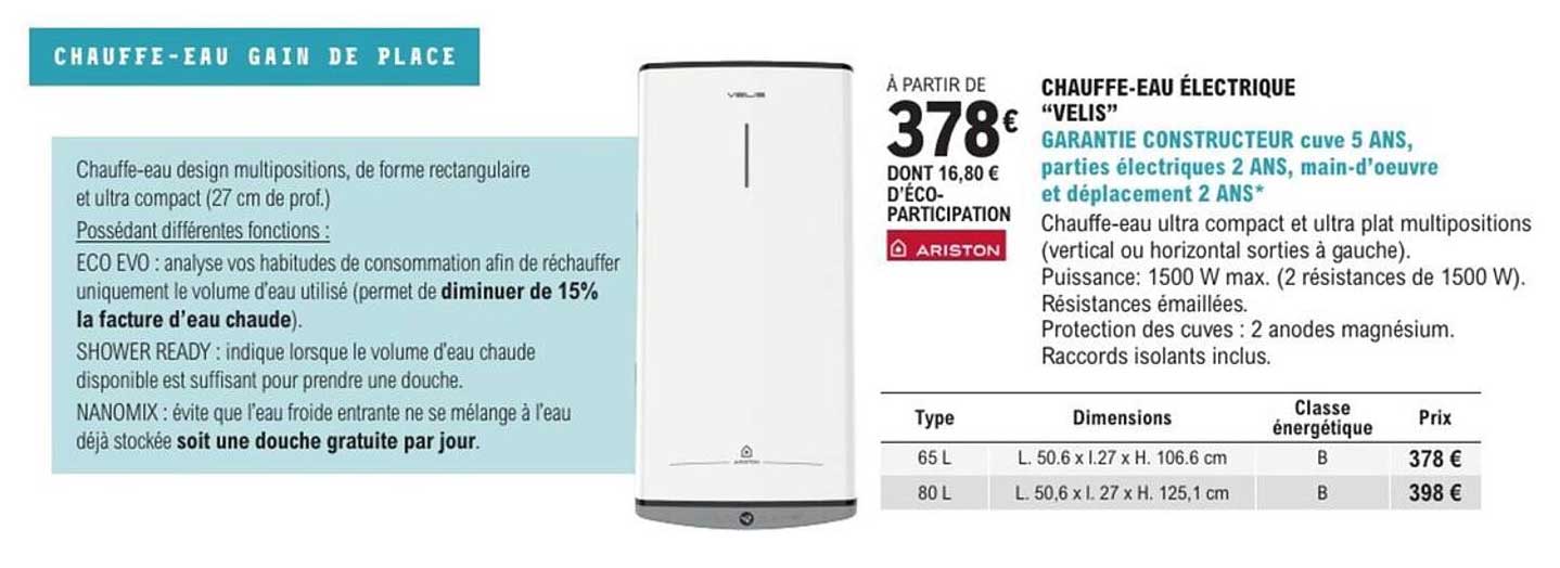 CHAUFFE-EAU GAIN DE PLACE