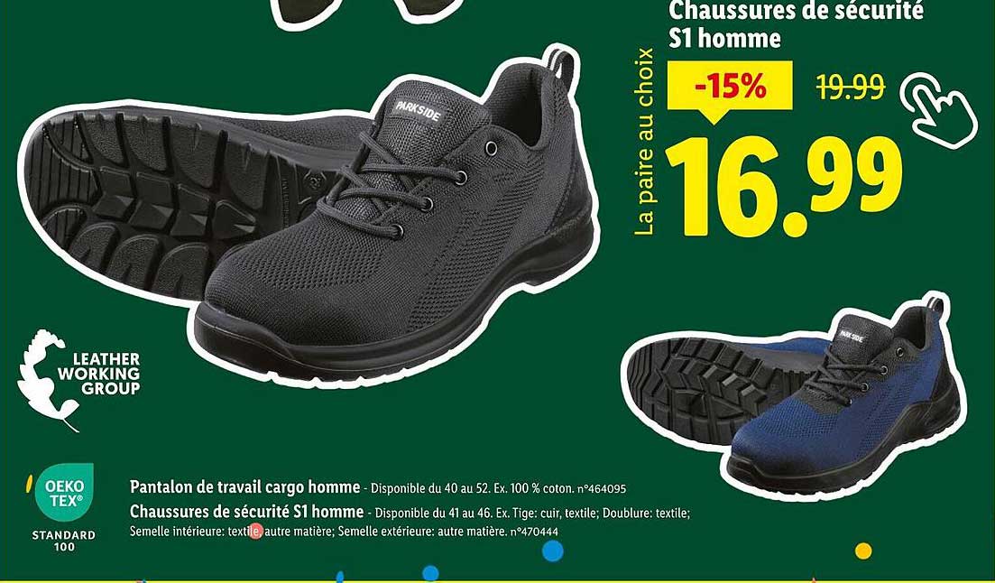 Chaussures de sécurité S1 homme