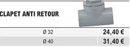 CLAPET ANTI RETOUR